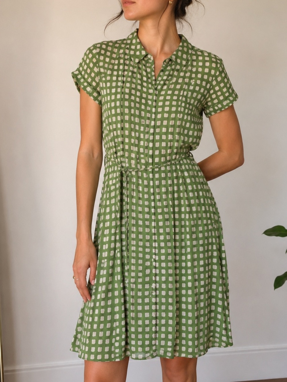 Banana Republic Button Up Dress with Tie Waist